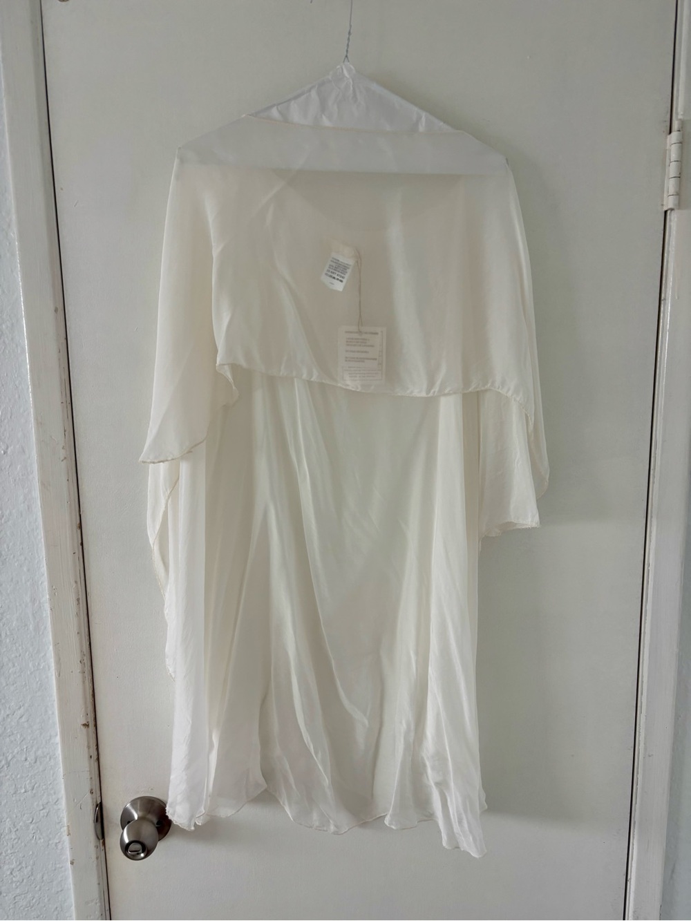 White Sheer Asymmetrical Cape